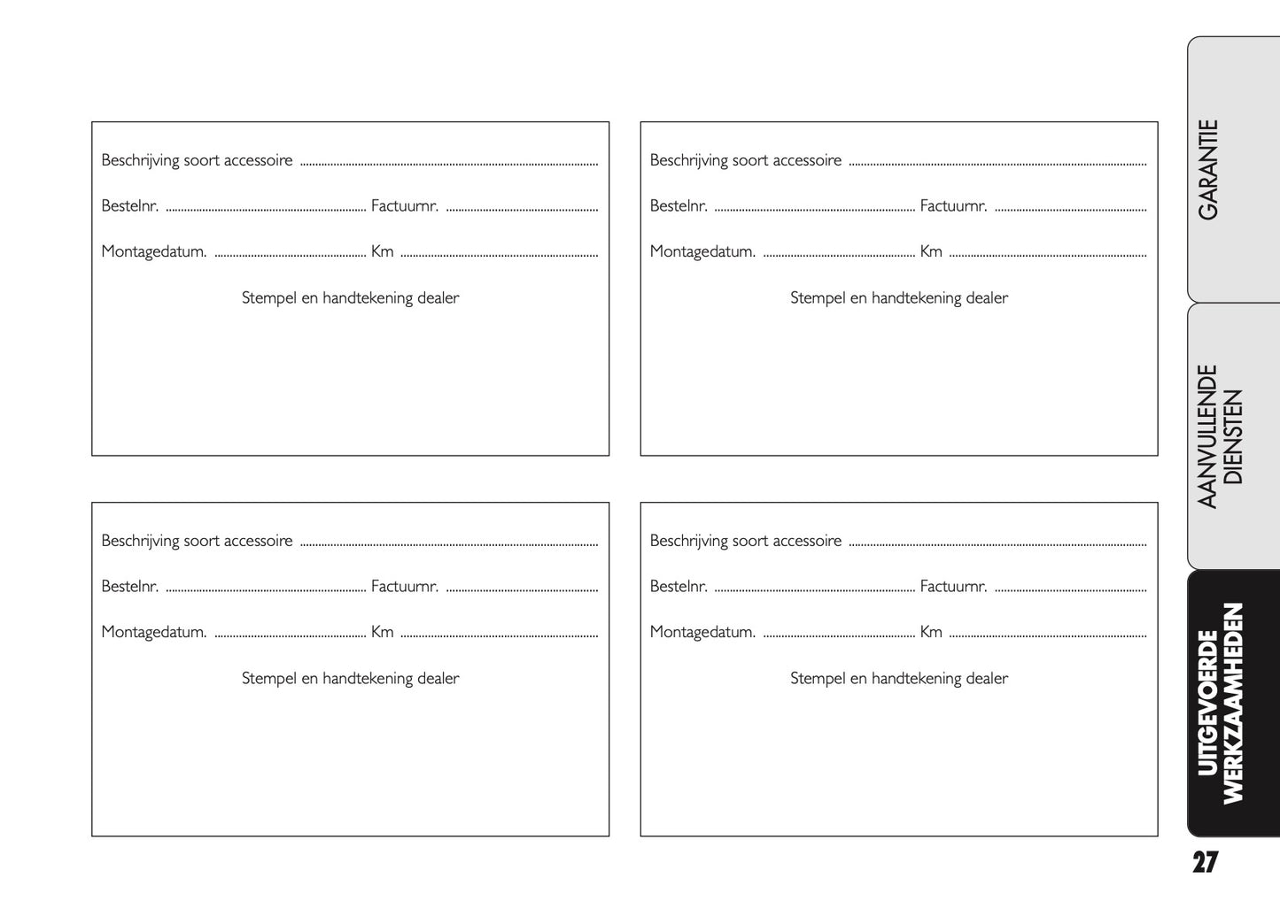 2021 Fiat Warranty & Service Book | Dutch