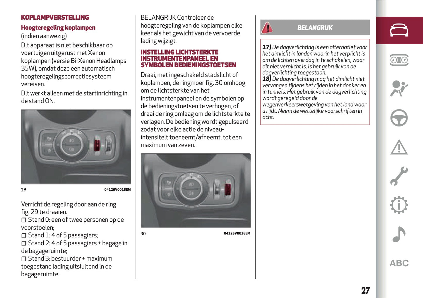 2018 Alfa Romeo Stelvio Owner's Manual | Dutch