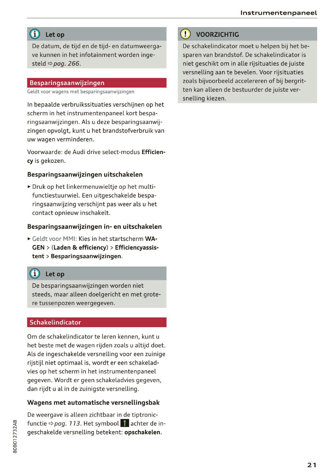2021 Audi Q5 Owner's Manual | Dutch