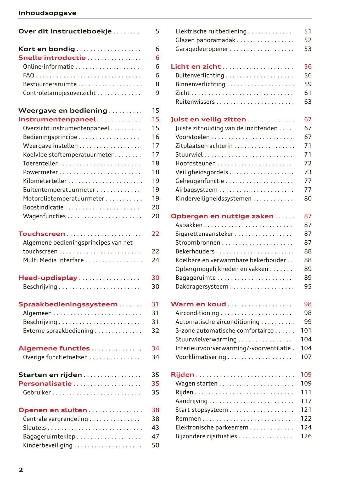 2021 Audi Q5 Owner's Manual | Dutch