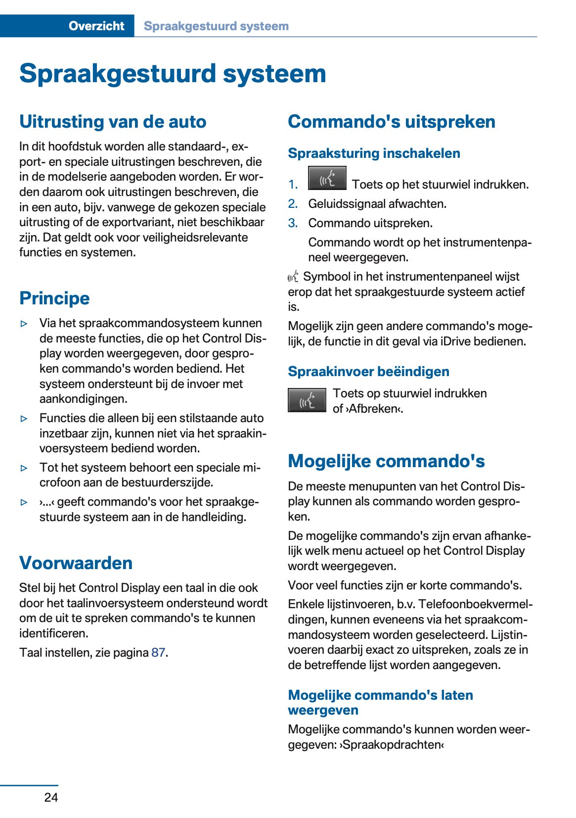 2013 BMW 1 Series Owner's Manual | Dutch