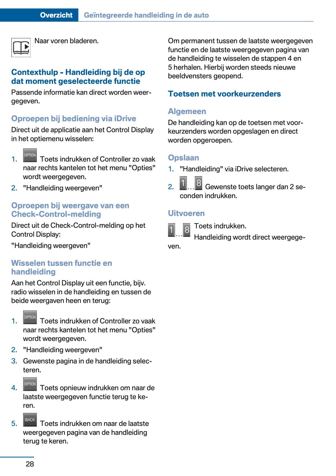 2013 BMW 1 Series Owner's Manual | Dutch