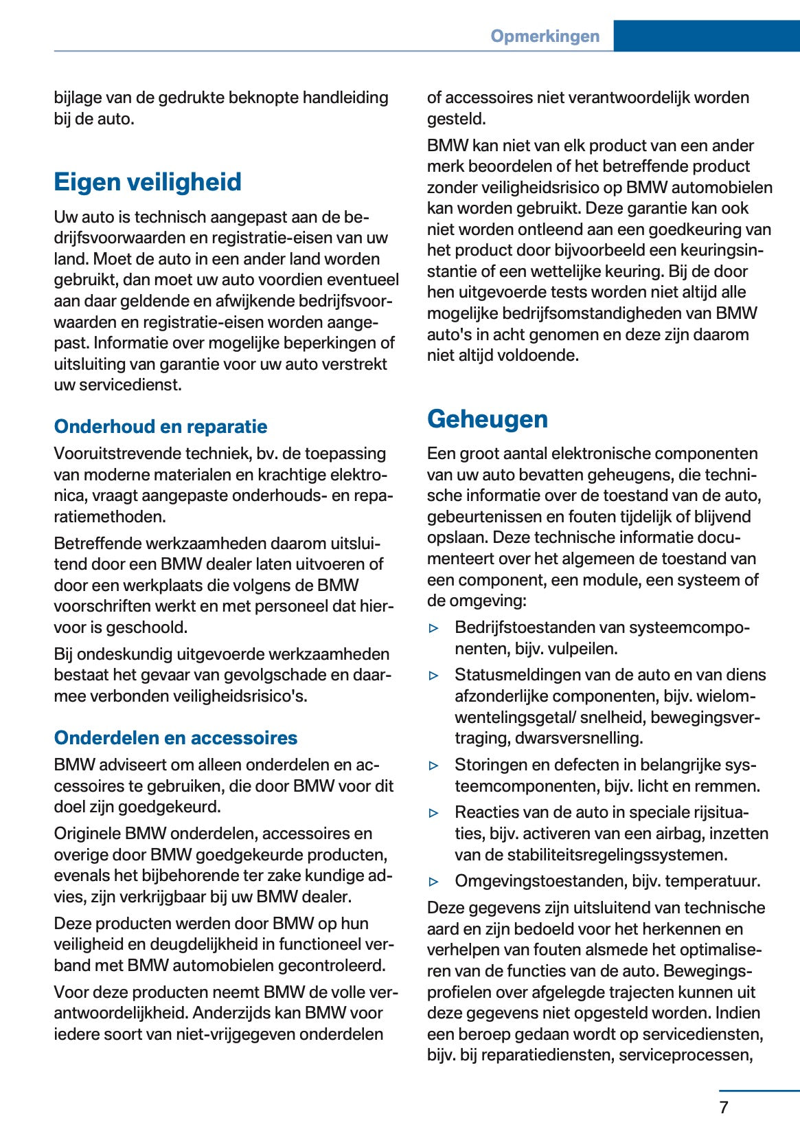 2013 BMW 1 Series Owner's Manual | Dutch
