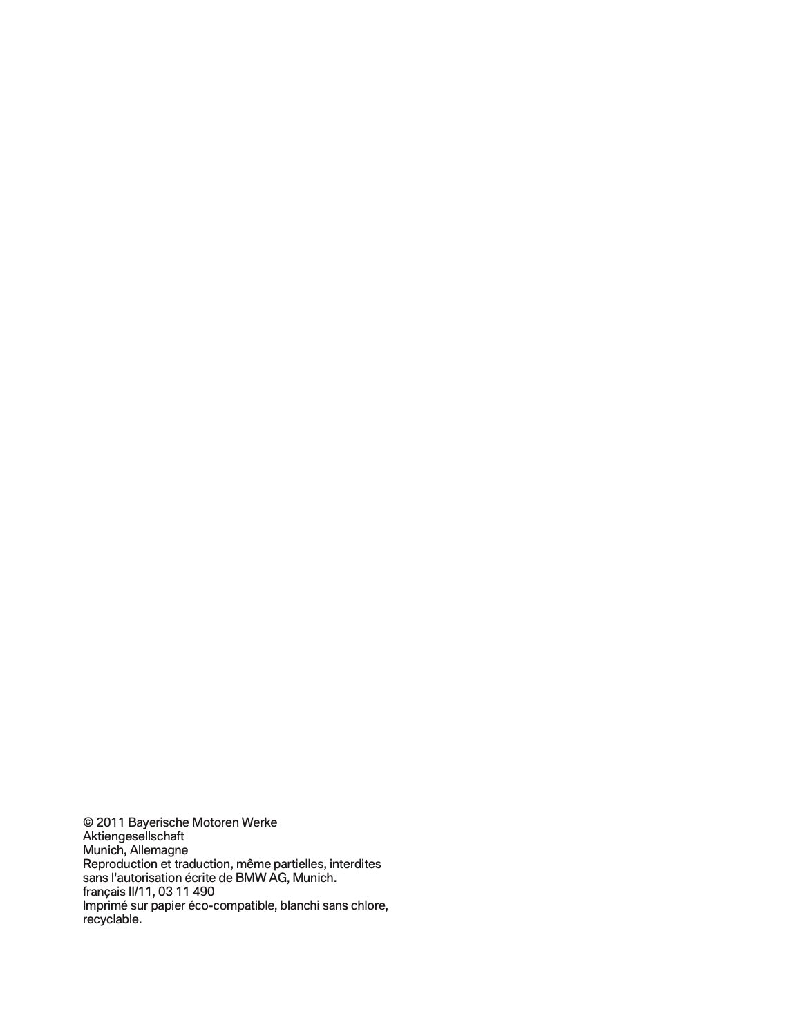 2011 BMW X3 Owner's Manual | French