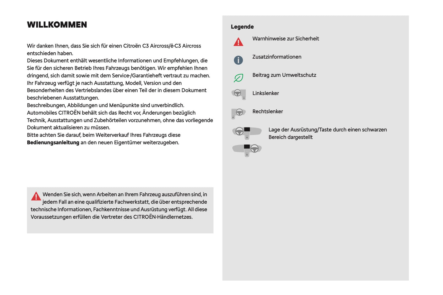 2024-2025 Citroën C3 Aircross Bedienungsanleitung | Deutsch