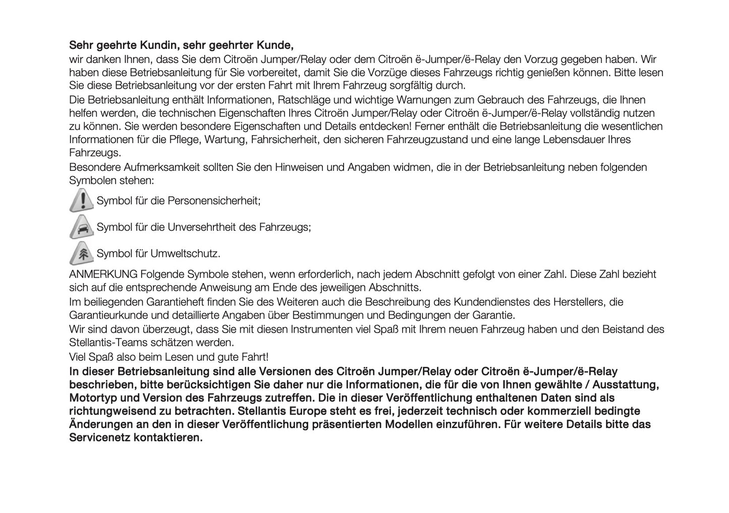 2024-2025 Citroën Jumper/Relay Bedienungsanleitung | Deutsch