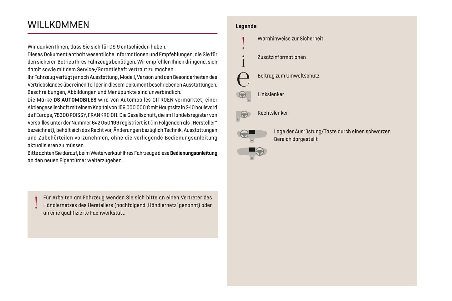 2023-2024 DS Automobiles DS 9 Bedienungsanleitung | Deutsch