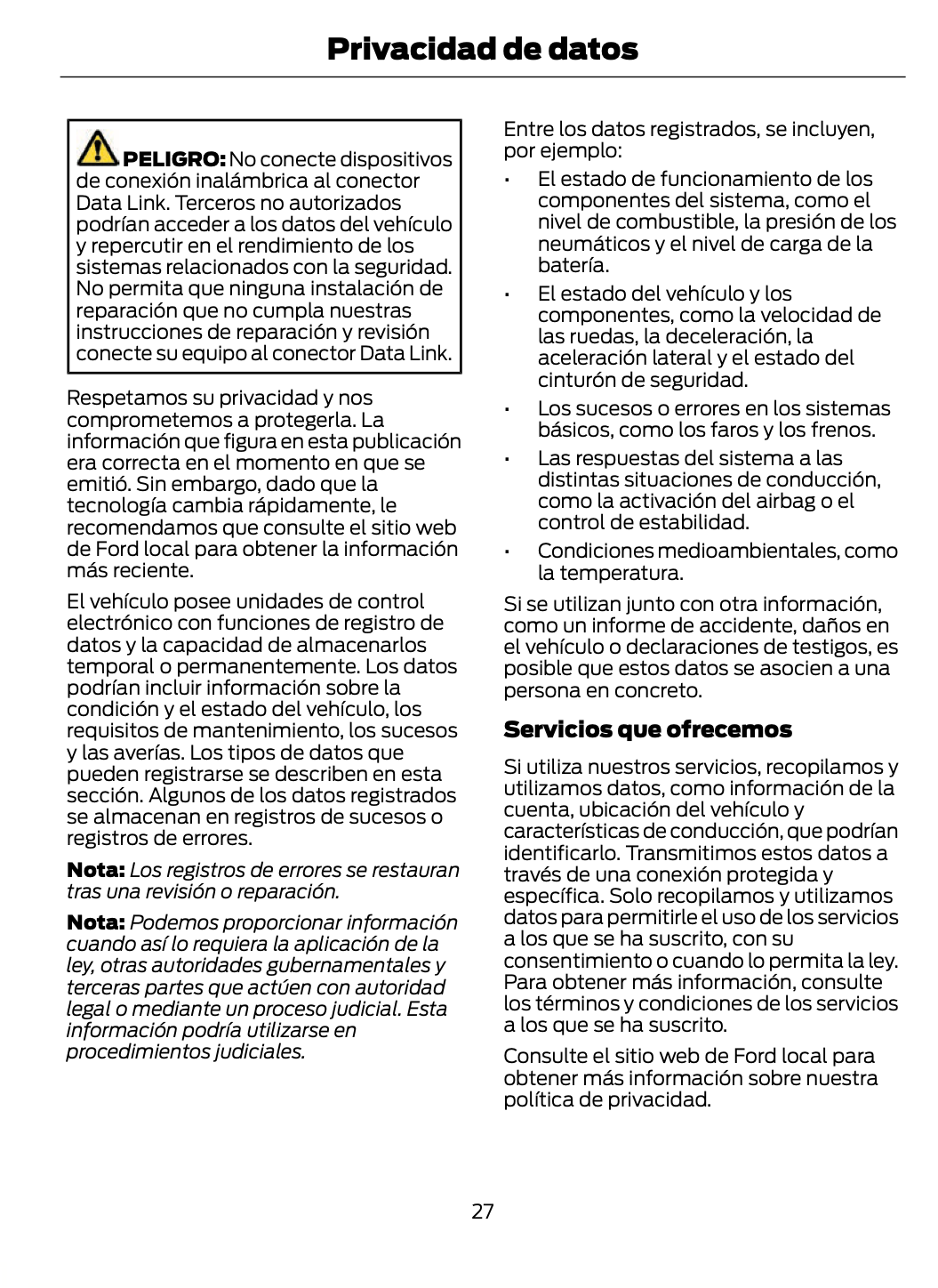 2023-2024 Ford Focus Owner's Manual | Spanish