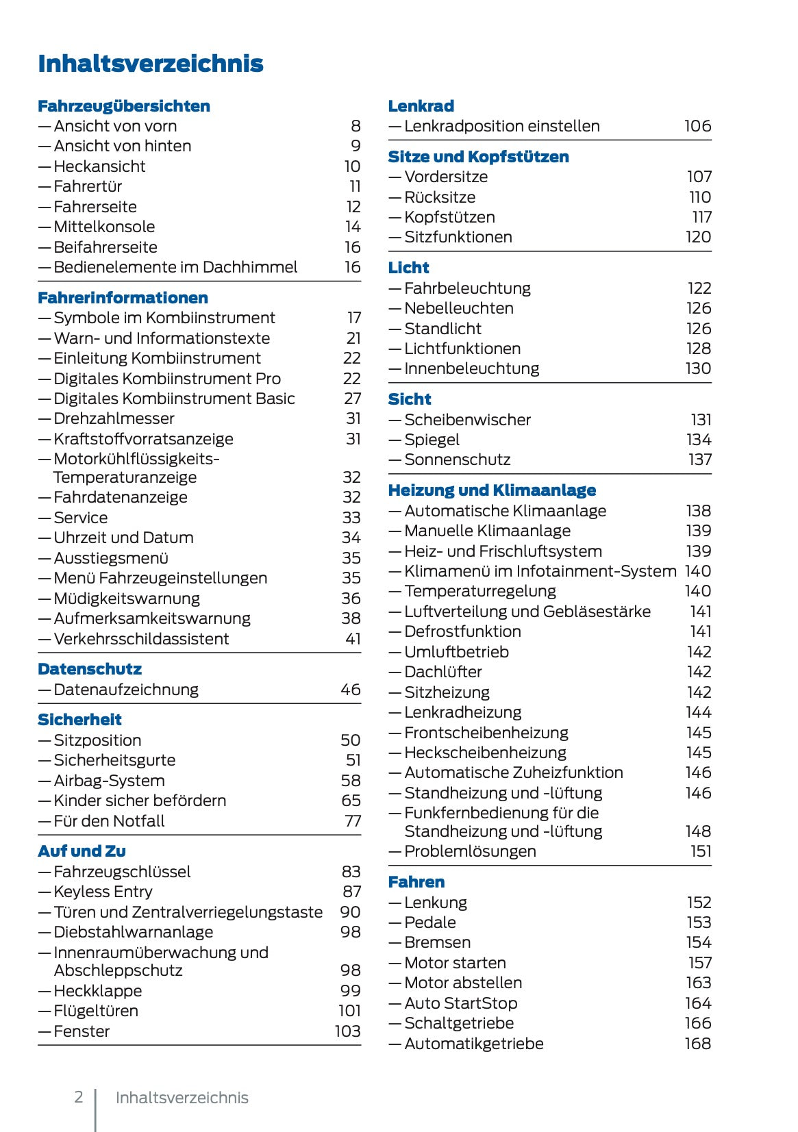 2025 Ford Tourneo Connect/Transit Connect Bedienungsanleitung | Deutsch