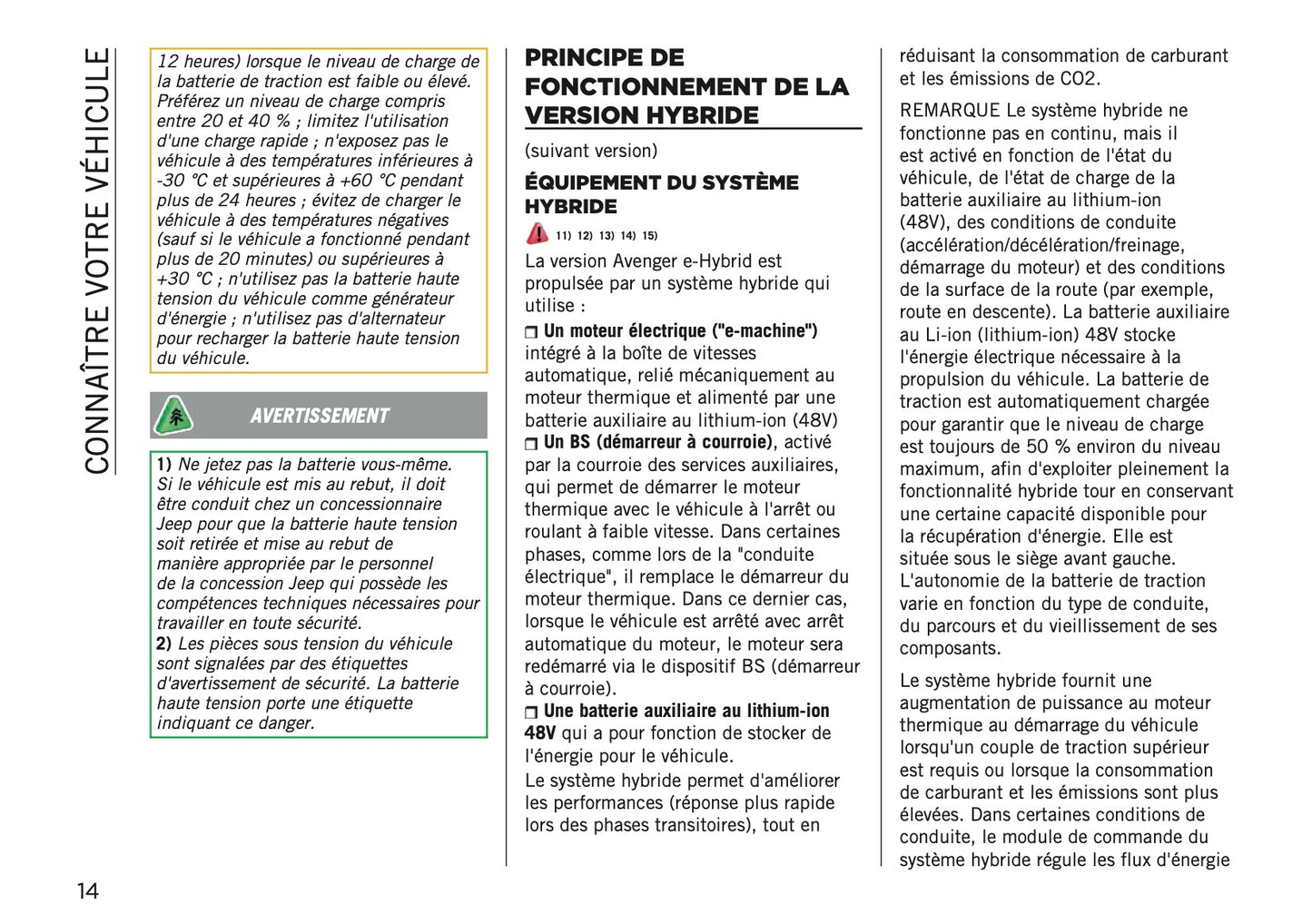 2024-2025 Jeep Avenger Owner's Manual | French