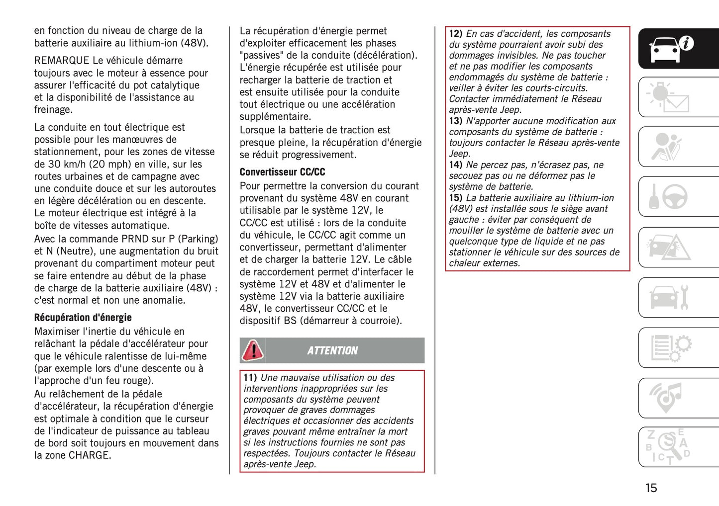 2024-2025 Jeep Avenger Owner's Manual | French