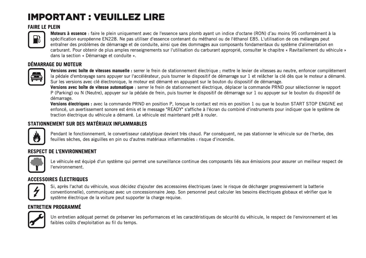 2024-2025 Jeep Avenger Owner's Manual | French