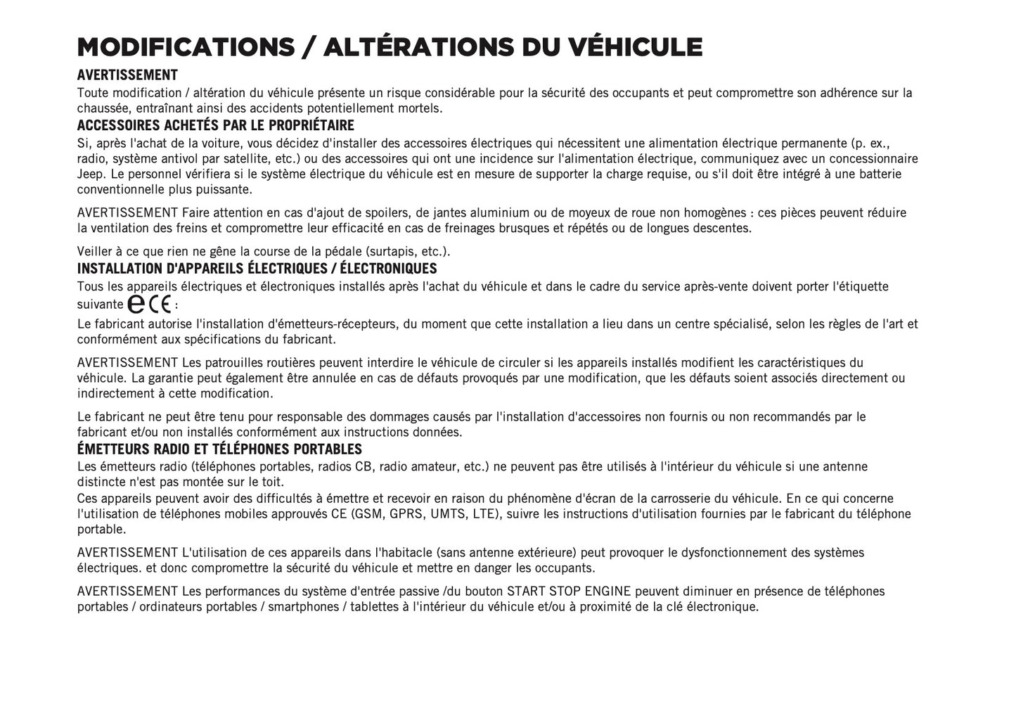2024-2025 Jeep Avenger Owner's Manual | French