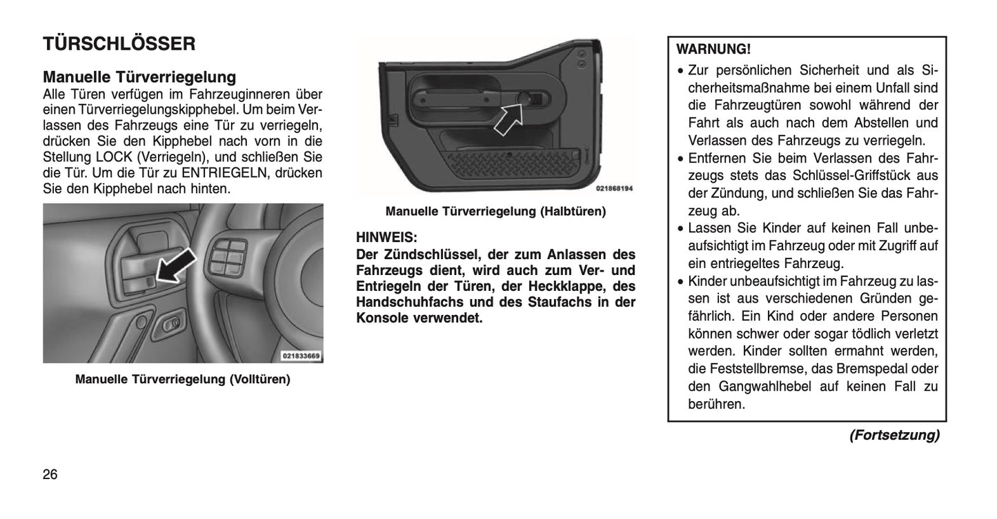 2015 Jeep Wrangler Bedienungsanleitung | Deutsch