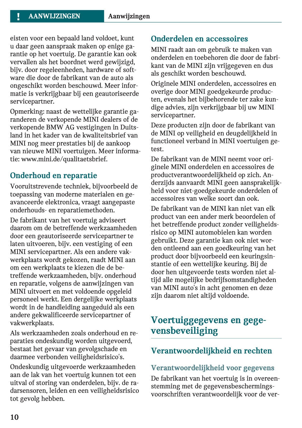 2024 Mini Countryman Electric Owner's Manual | Dutch