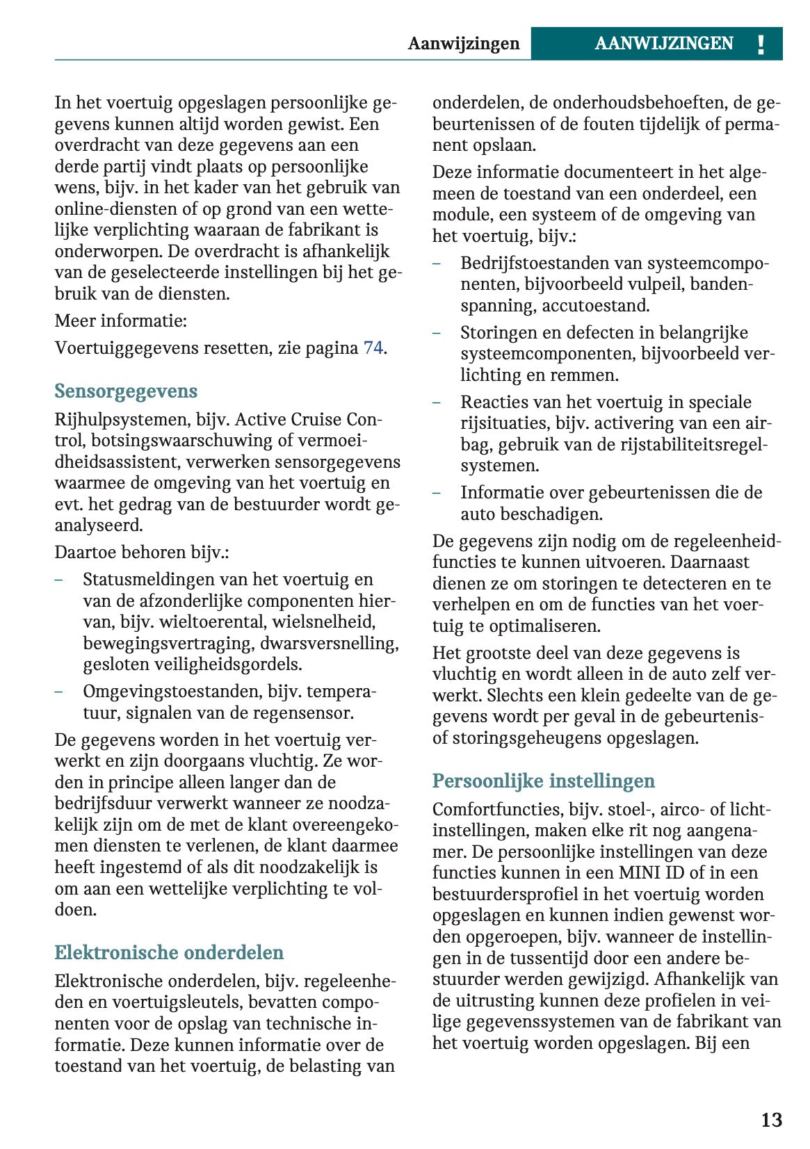 2024 Mini Countryman Electric Owner's Manual | Dutch