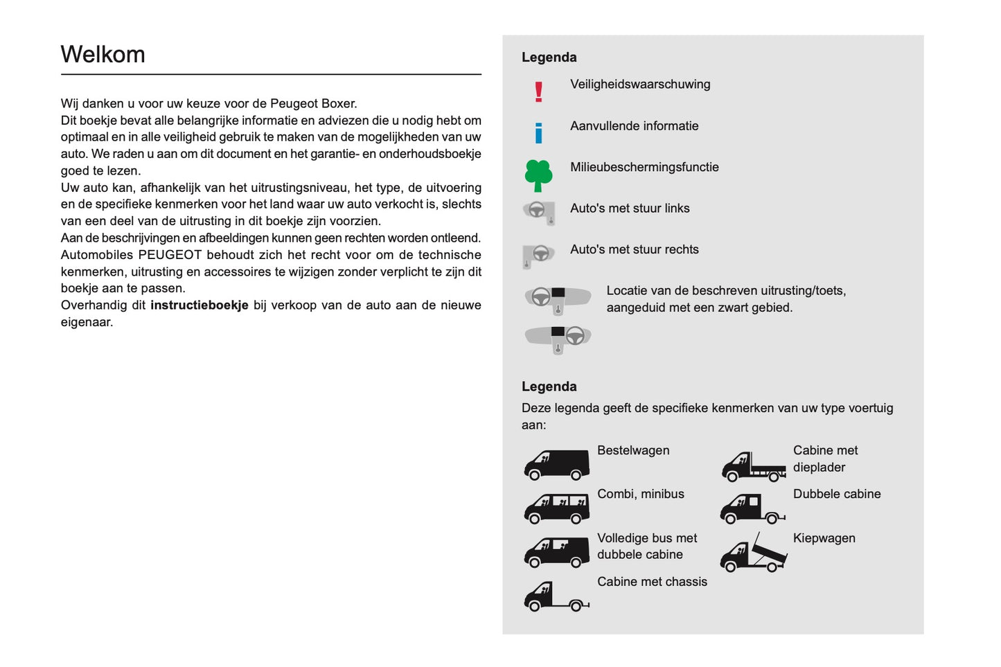 2019-2020 Peugeot Boxer Owner's Manual | Dutch