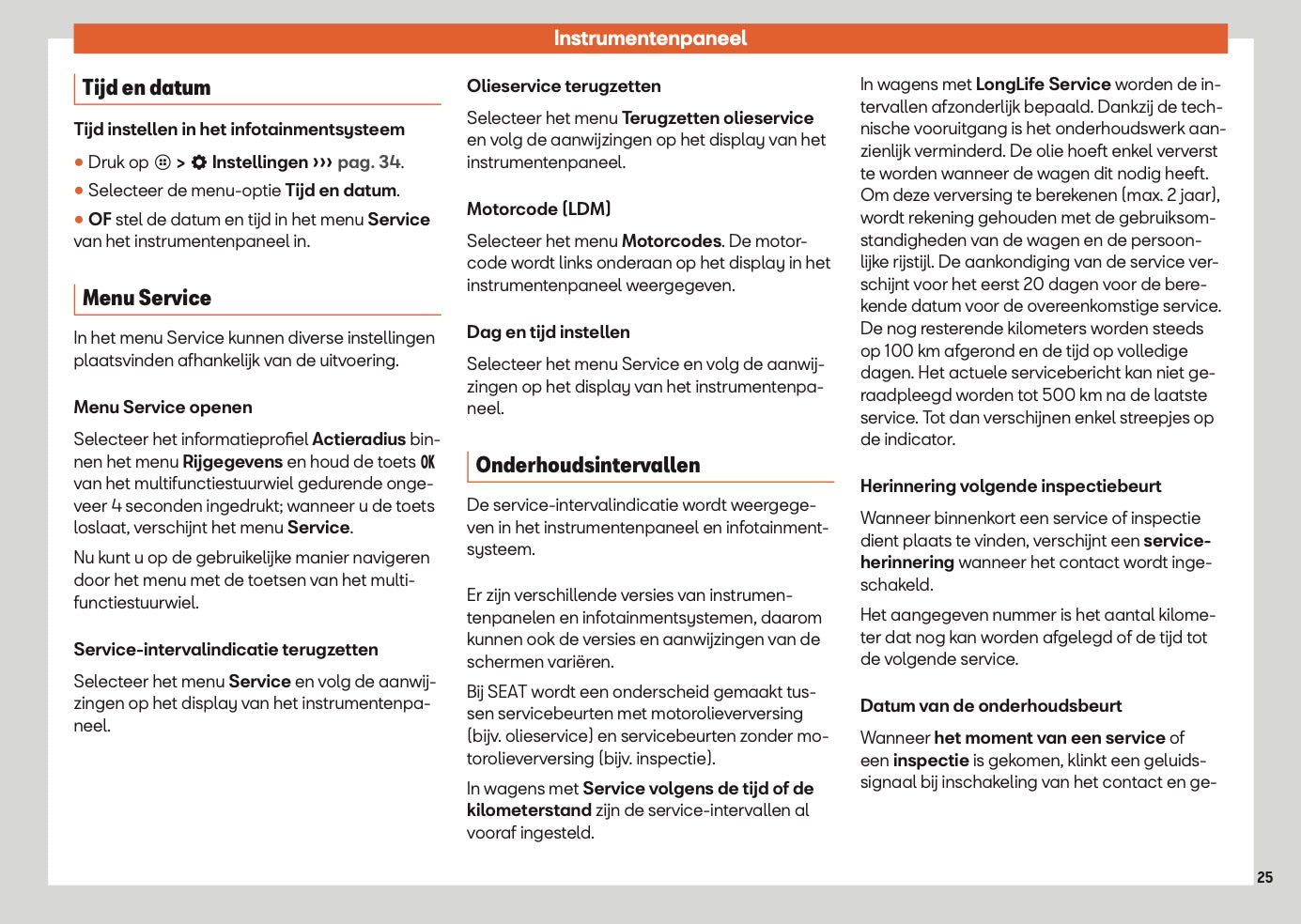 2025 Seat Ateca Owner's Manual | Dutch