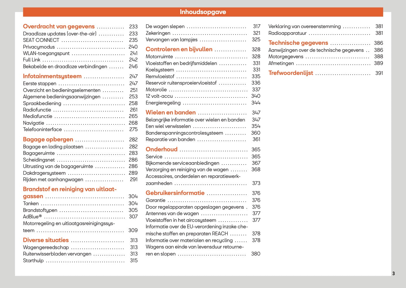 2025 Seat Ateca Owner's Manual | Dutch