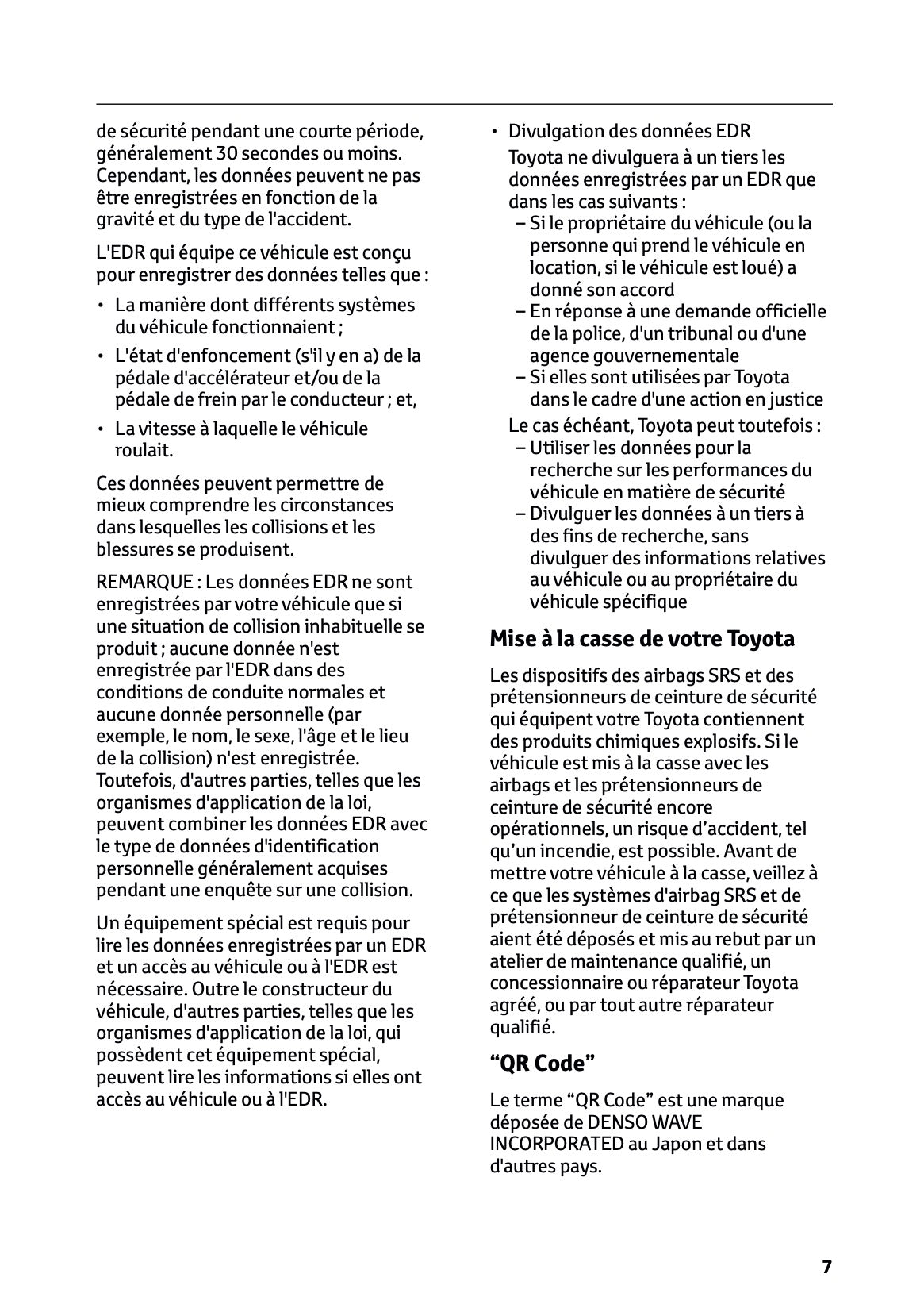 2025 Toyota GR Yaris Owner's Manual | French