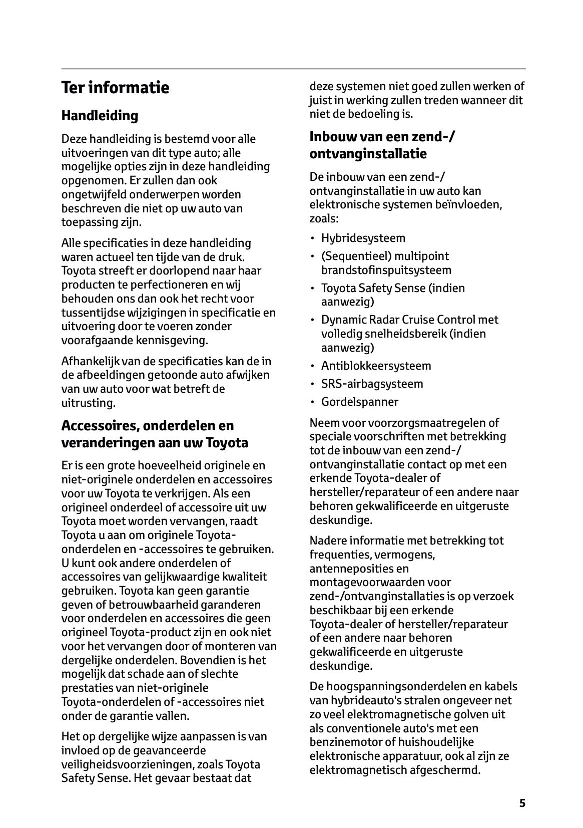 2023 Toyota Yaris Hybrid Owner's Manual | Dutch