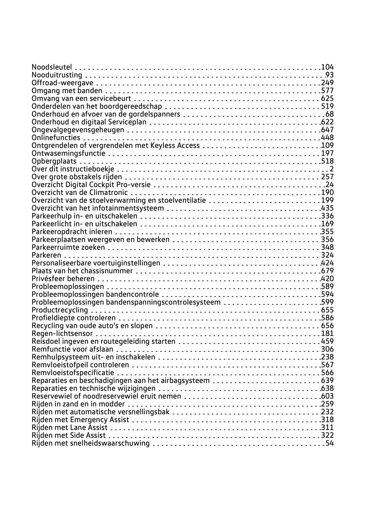 2024-2025 Volkswagen Tiguan Owner's Manual | Dutch