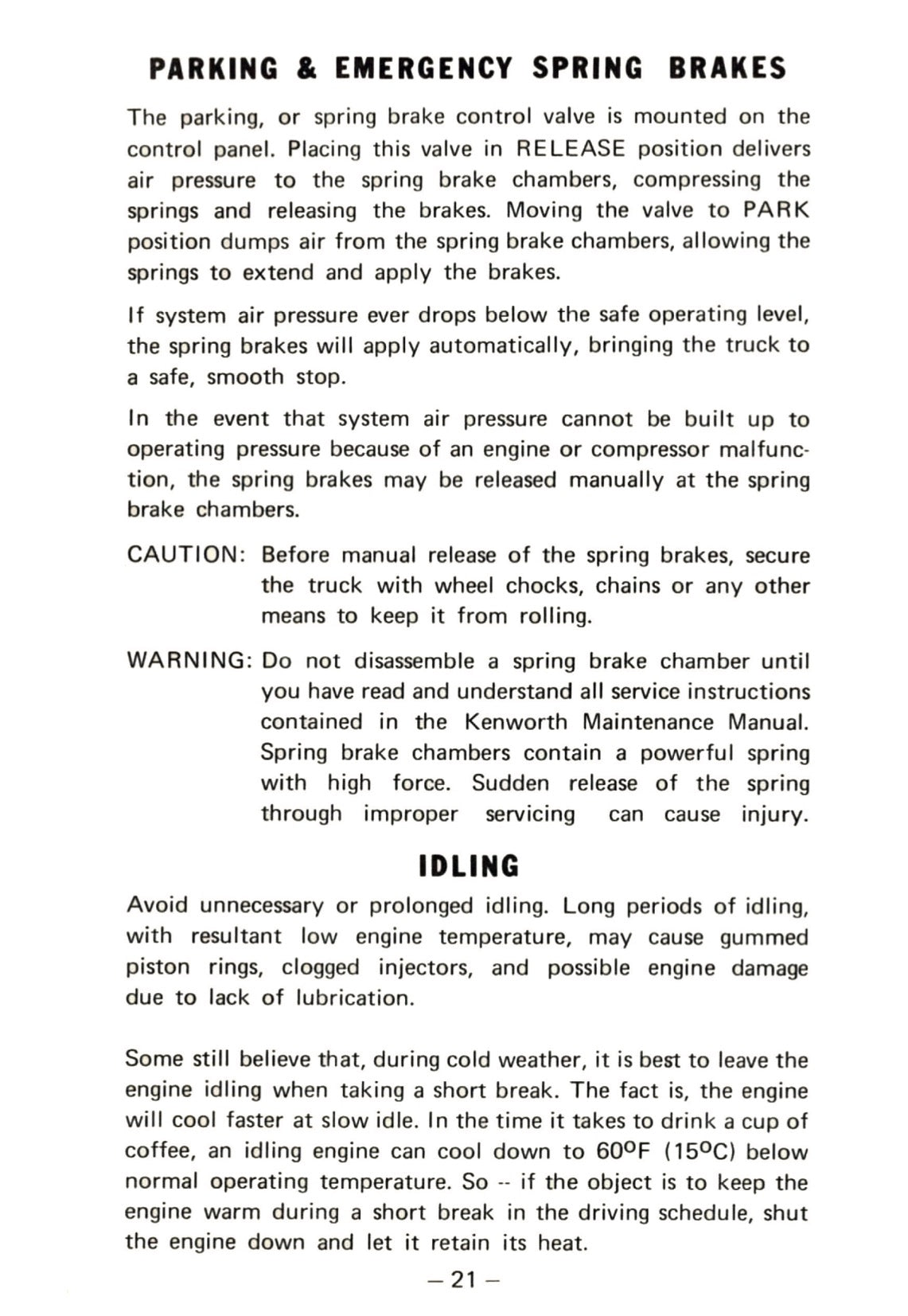 1976 Kenworth Owner's Manual | English