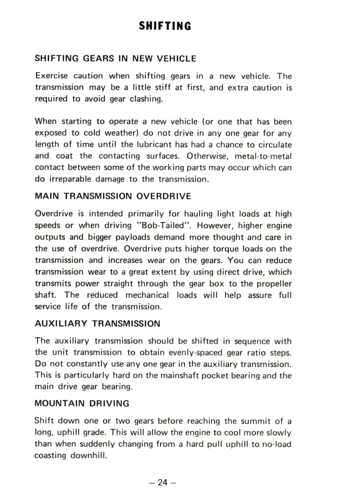 1976 Kenworth Owner's Manual | English