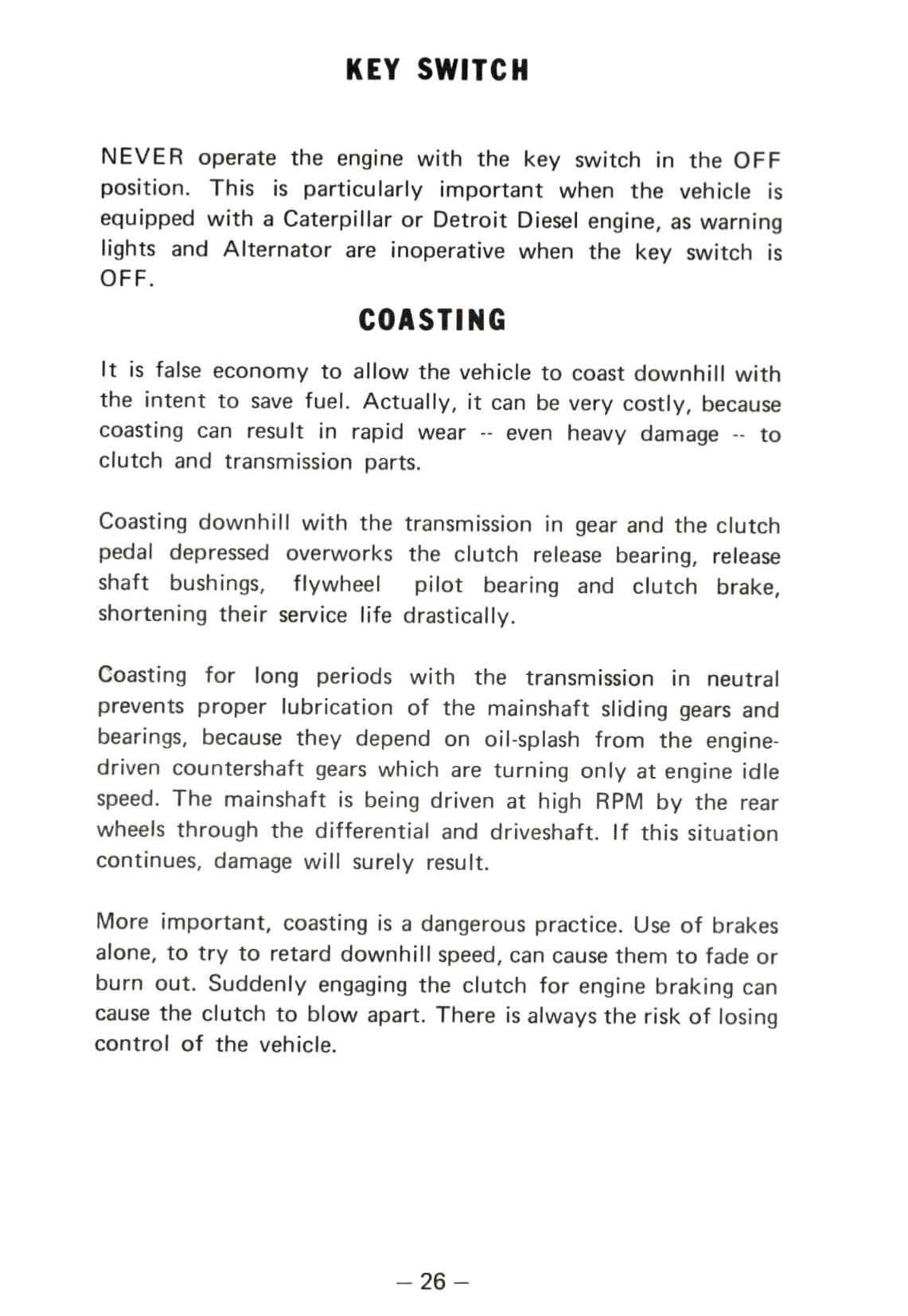 1976 Kenworth Owner's Manual | English