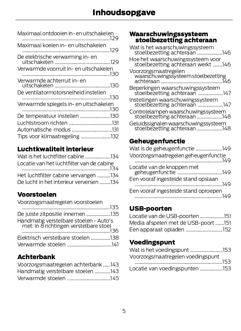 2024-2025 Ford Kuga Bedienungsanleitung | Niederländisch