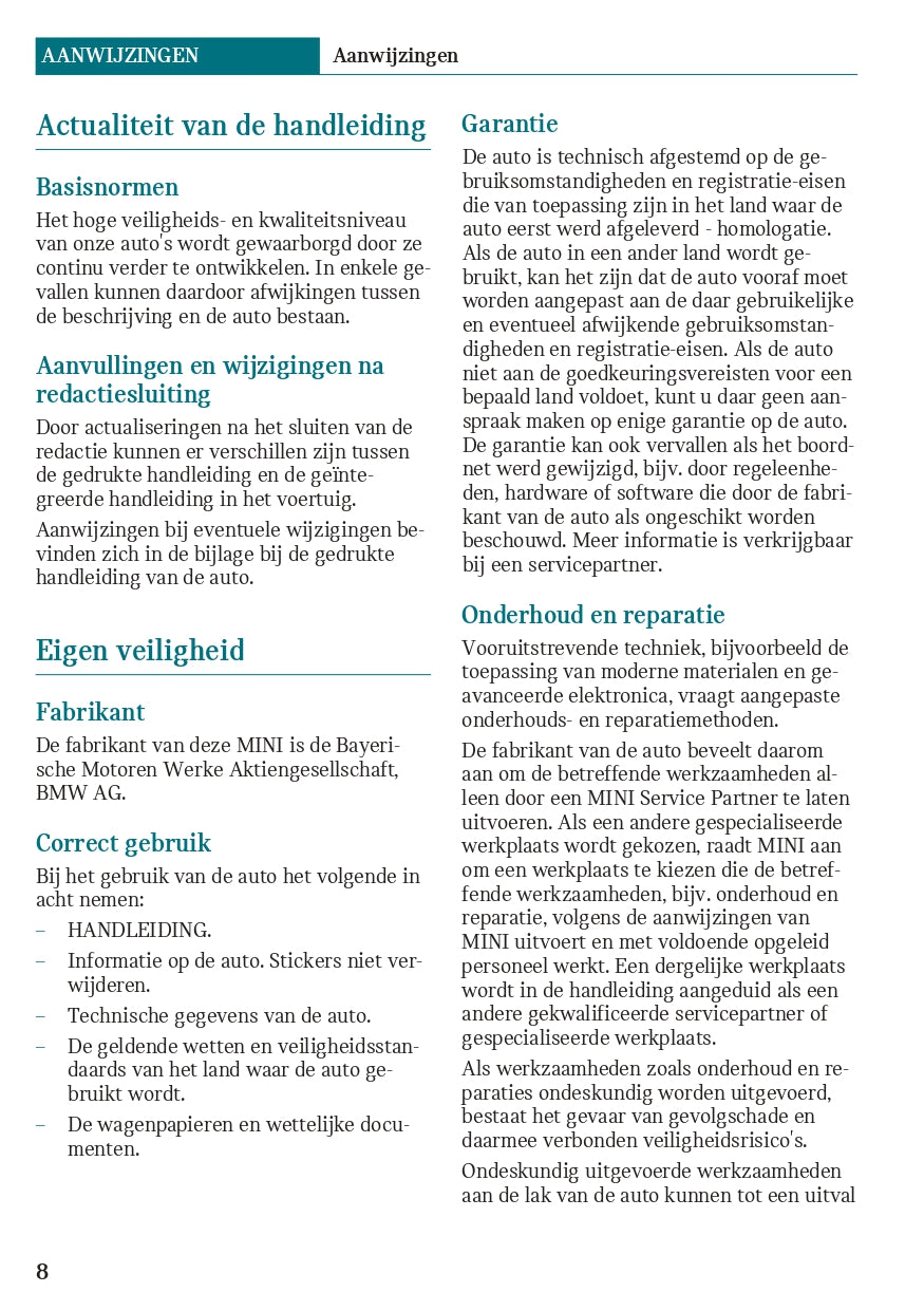 2020 Mini Countryman Plug-in-Hybrid Owner's Manual | Dutch