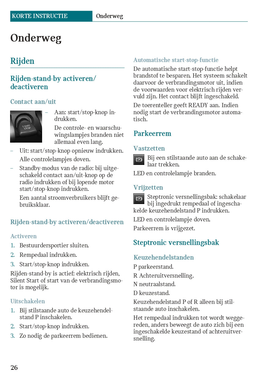 2020 Mini Countryman Plug-in-Hybrid Owner's Manual | Dutch