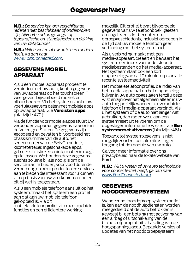 2024-2025 Ford Kuga Bedienungsanleitung | Niederländisch