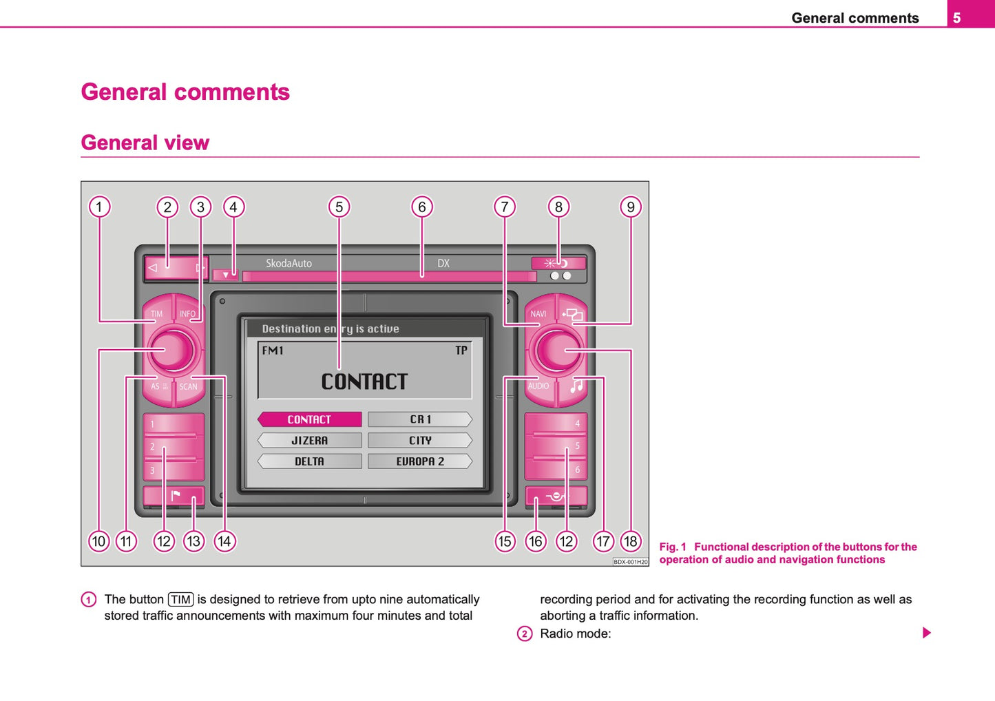 Skoda Radio Navigation DX Bedienungsanleitung 2006