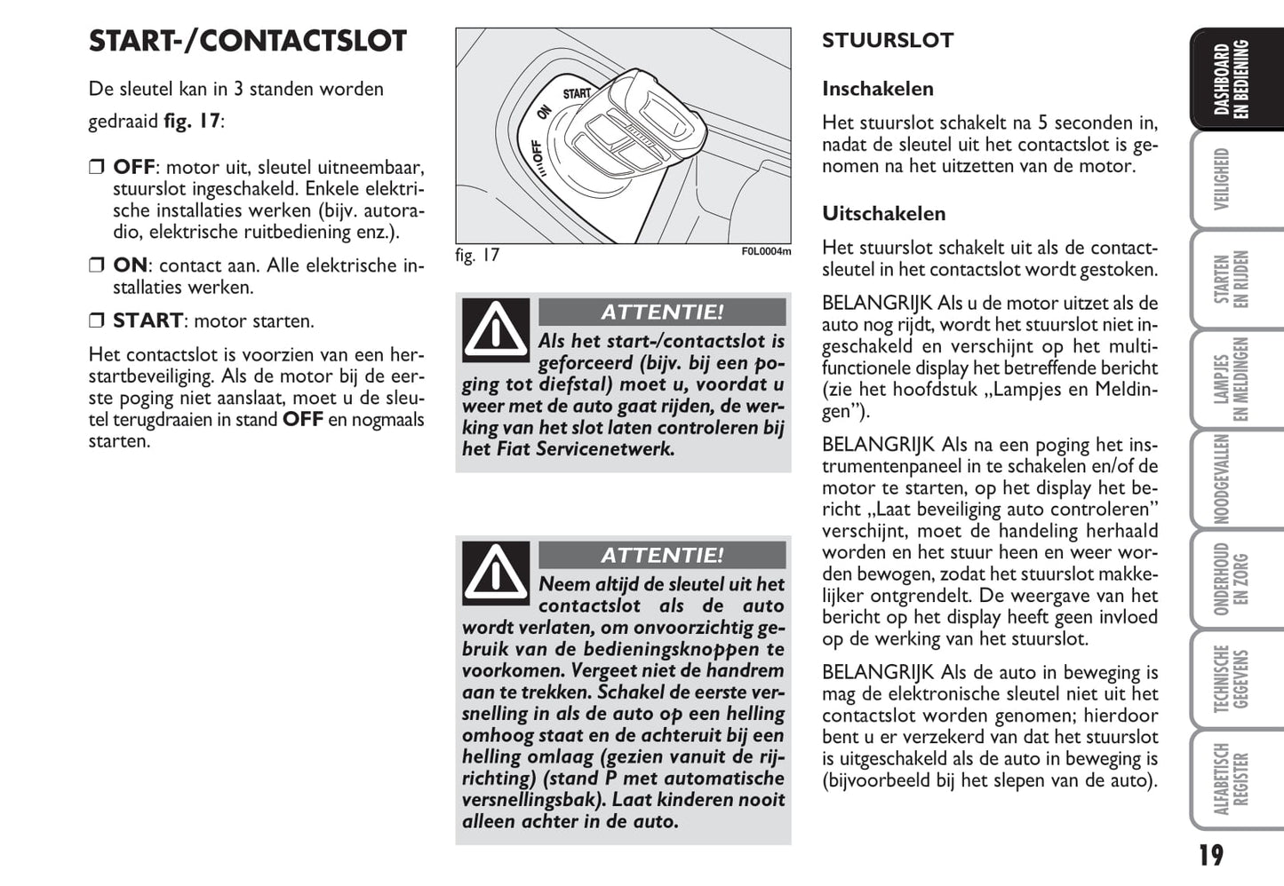 2009-2010 Fiat Croma Owner's Manual | Dutch