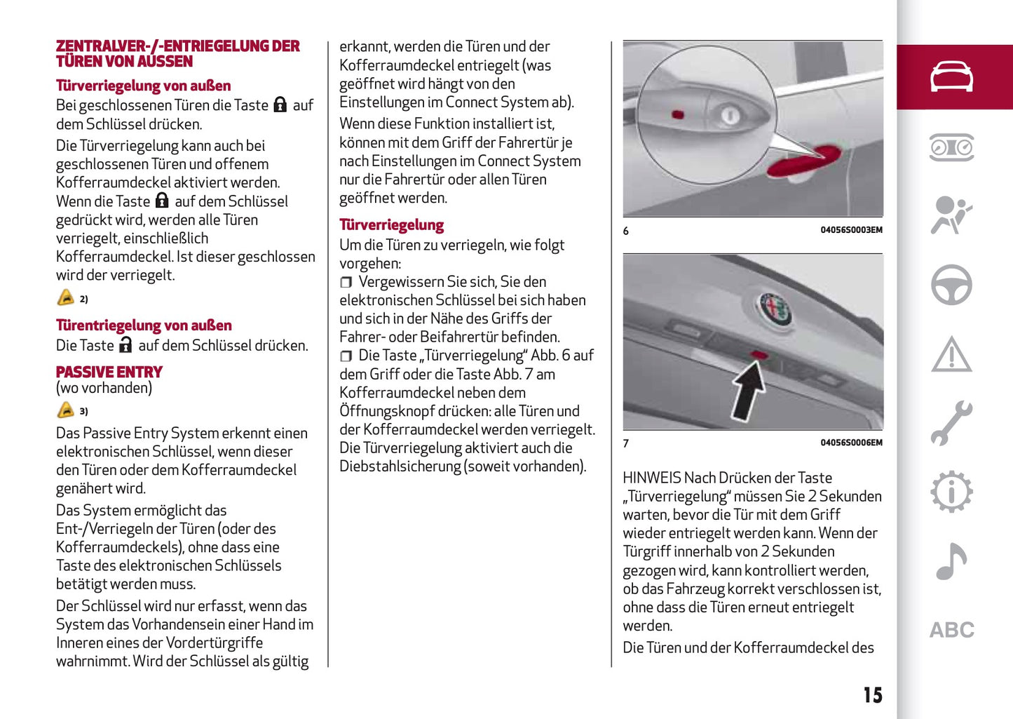 2016-2020 Alfa Romeo Giulia Bedienungsanleitung | Deutsch