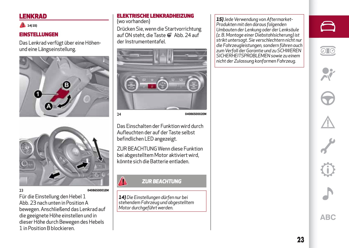 2016-2020 Alfa Romeo Giulia Bedienungsanleitung | Deutsch