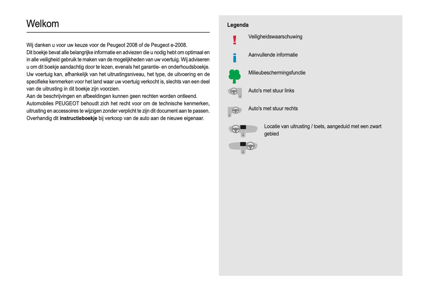 2019-2020 Peugeot 2008 / e-2008 Bedienungsanleitung | Niederländisch