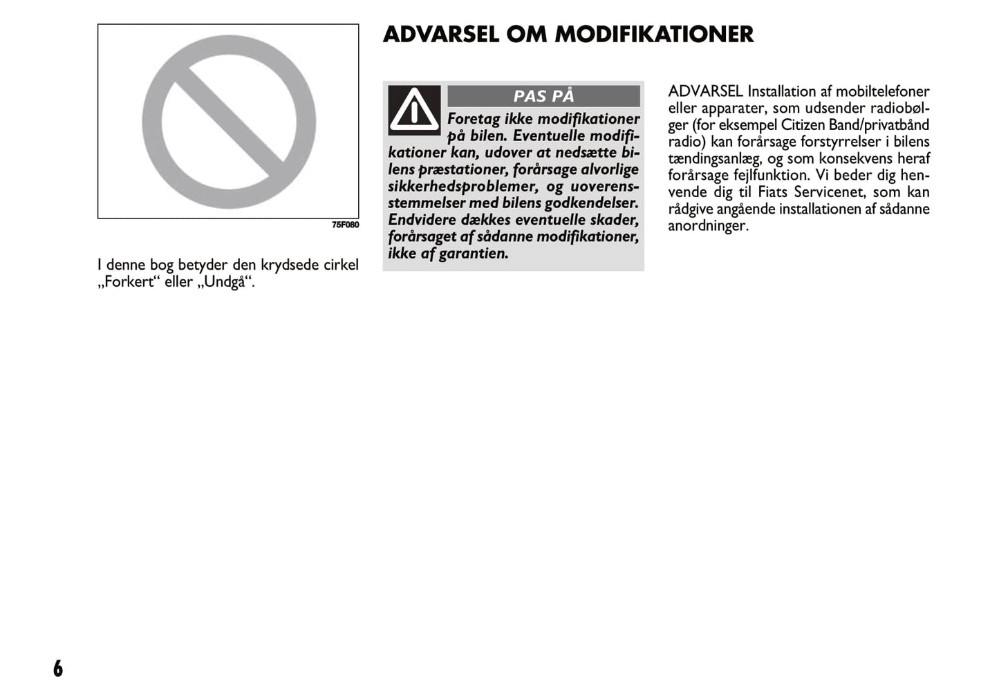 2011-2012 Fiat Sedici Bedienungsanleitung | Dansk
