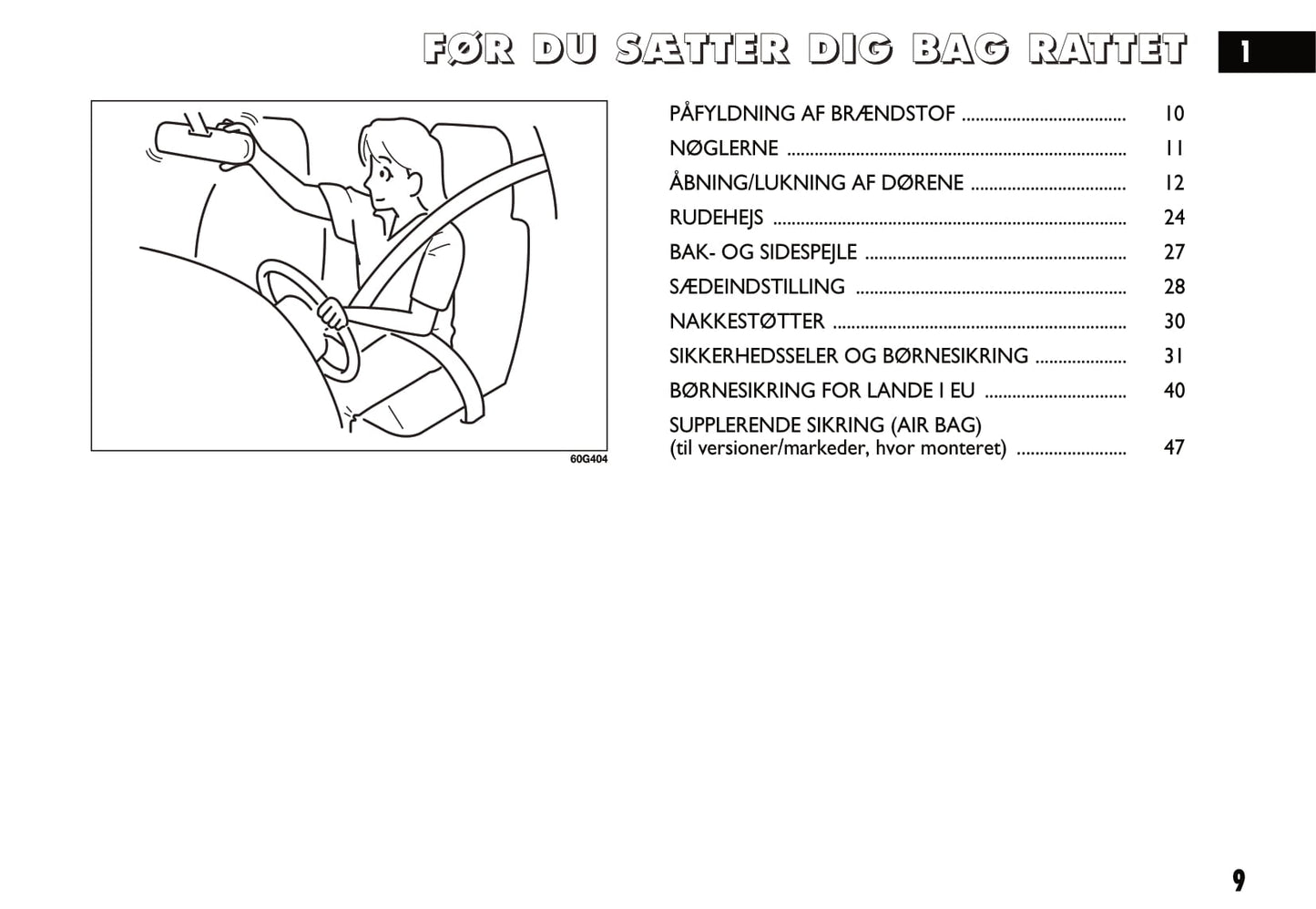 2011-2012 Fiat Sedici Bedienungsanleitung | Dansk
