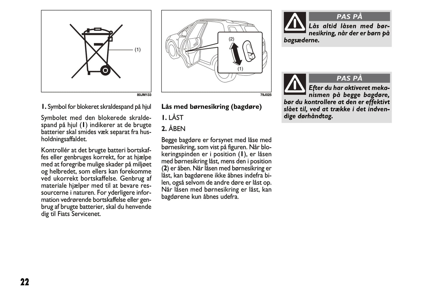 2011-2012 Fiat Sedici Bedienungsanleitung | Dansk