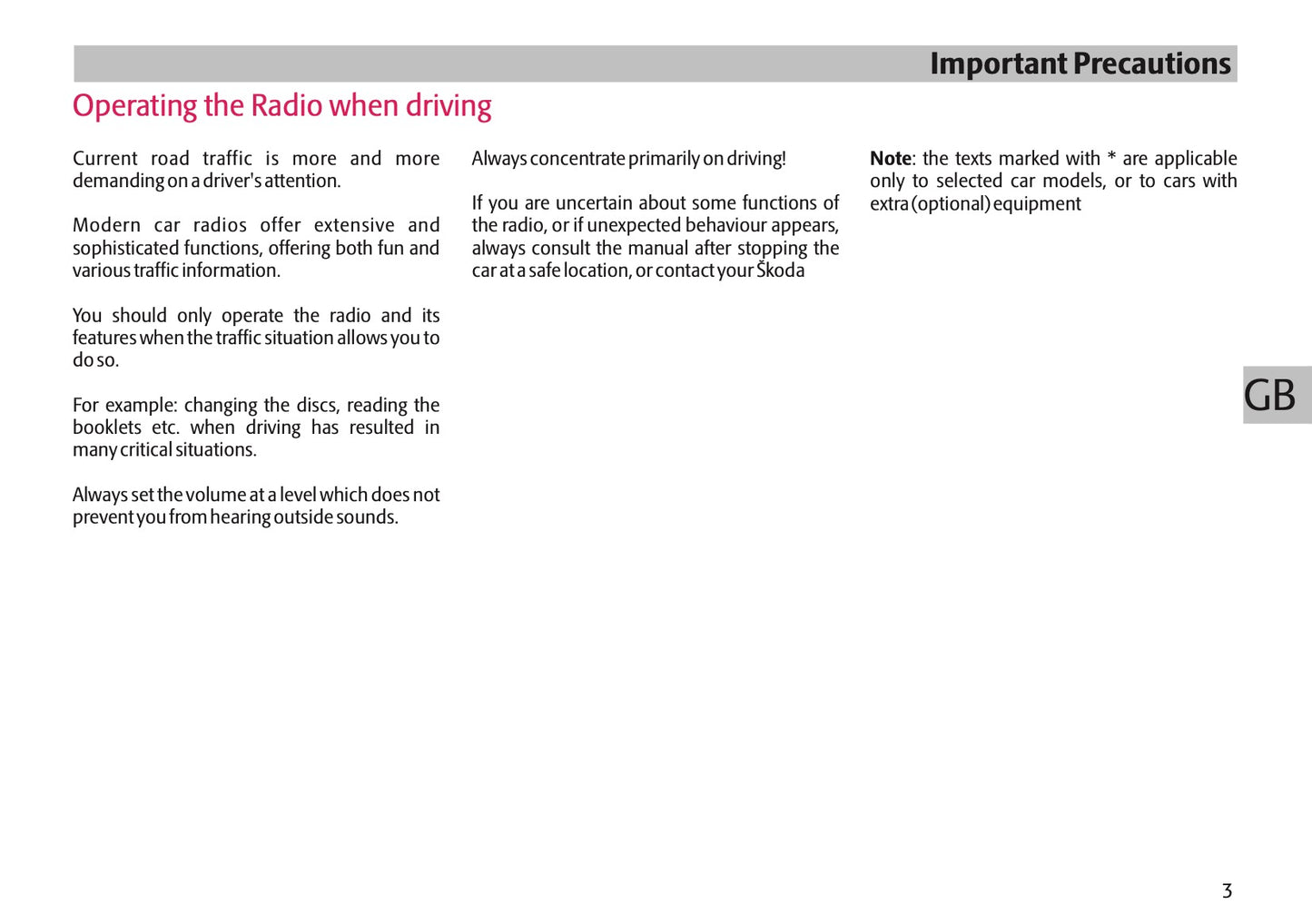 Skoda Radio Audience Bedienungsanleitung 2005