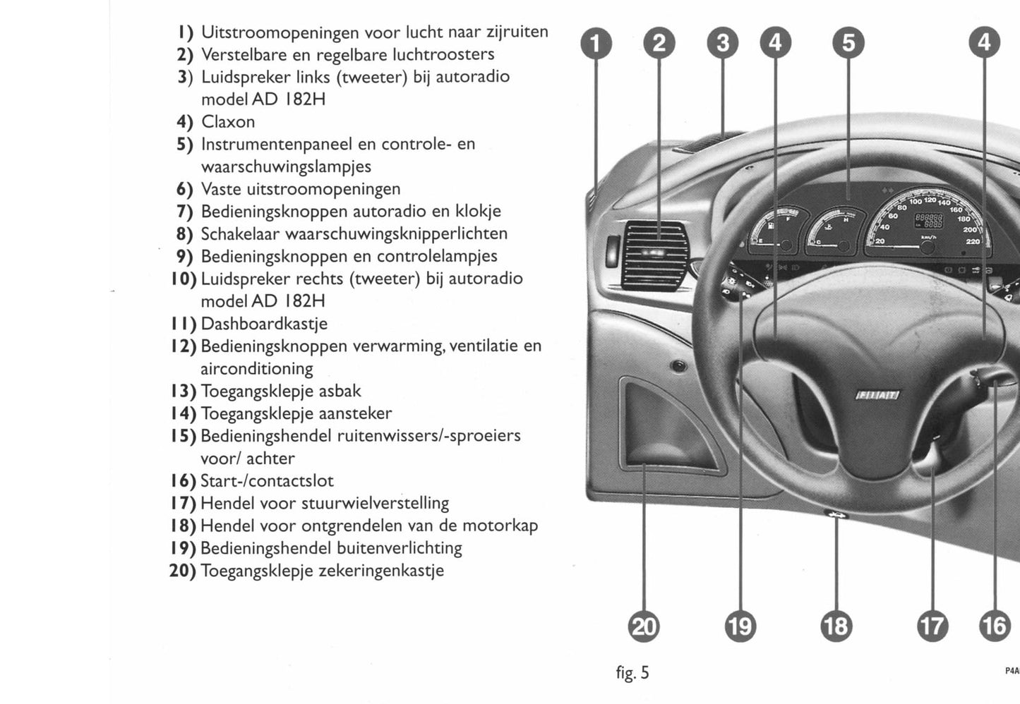 1998-1999 Fiat Bravo Bedienungsanleitung | Niederländisch