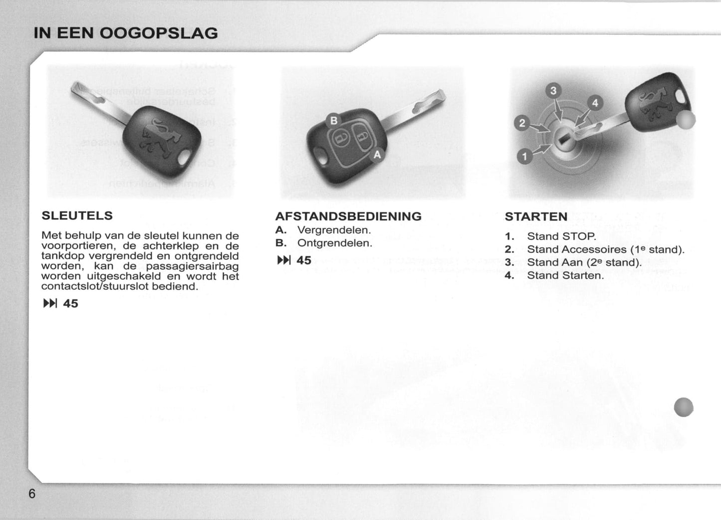 2007-2008 Peugeot 107 Owner's Manual | Dutch
