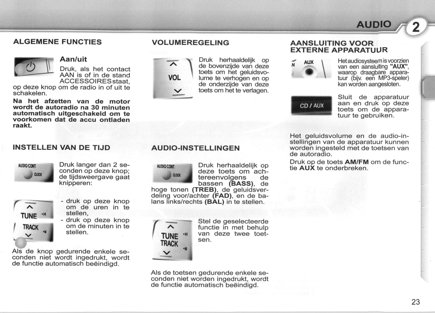 2007-2008 Peugeot 107 Owner's Manual | Dutch