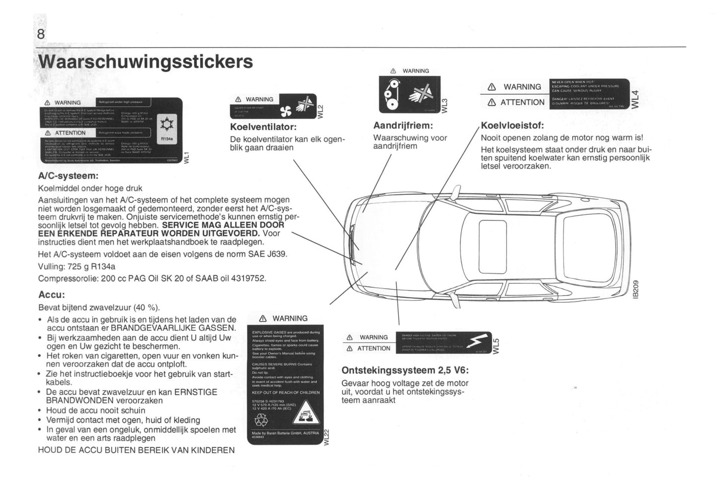 1993-1998 Saab 900 Bedienungsanleitung | Niederländisch