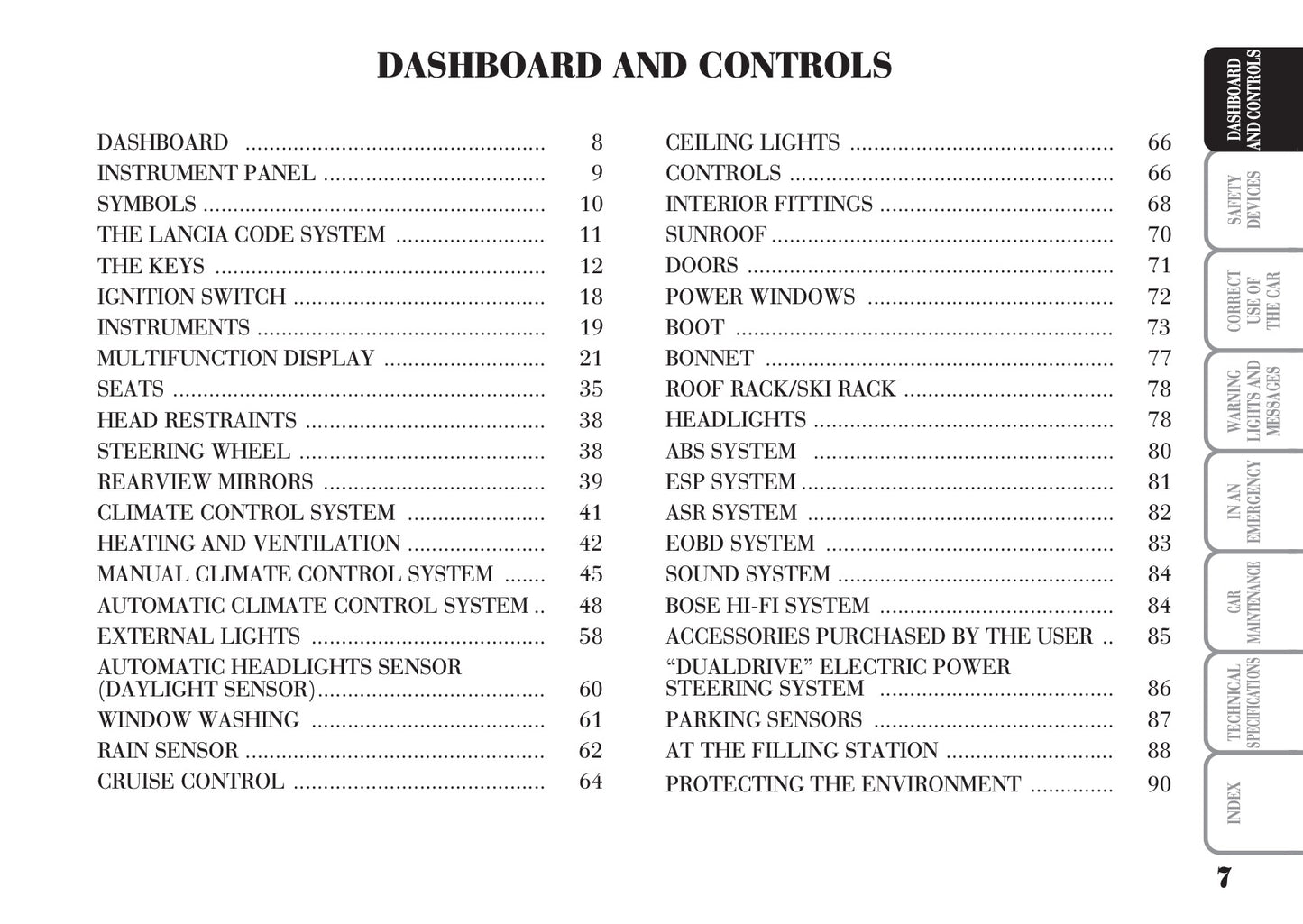 2006-2011 Lancia Ypsilon Bedienungsanleitung | Englisch