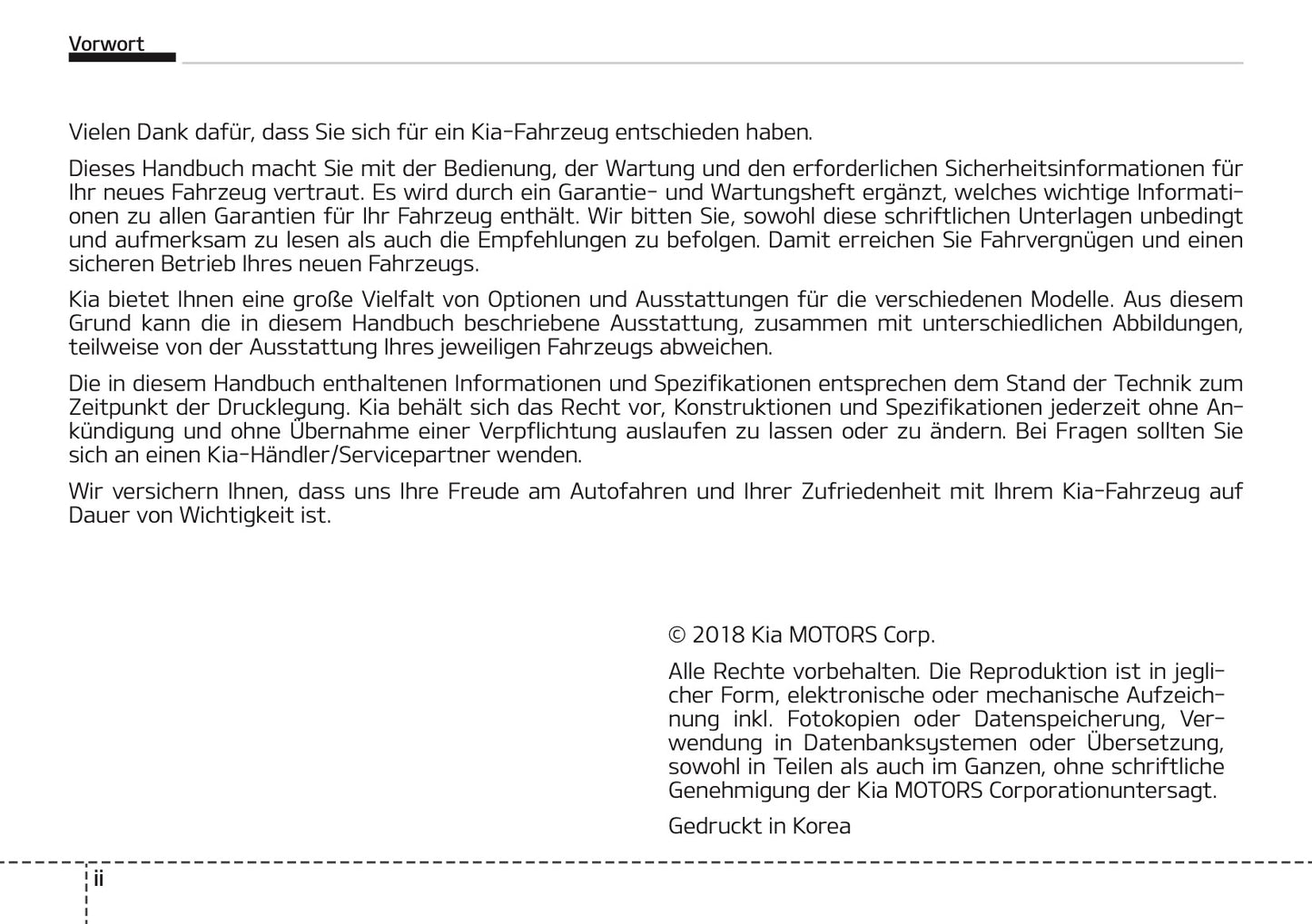 2018-2019 Kia Rio Owner's Manual | German