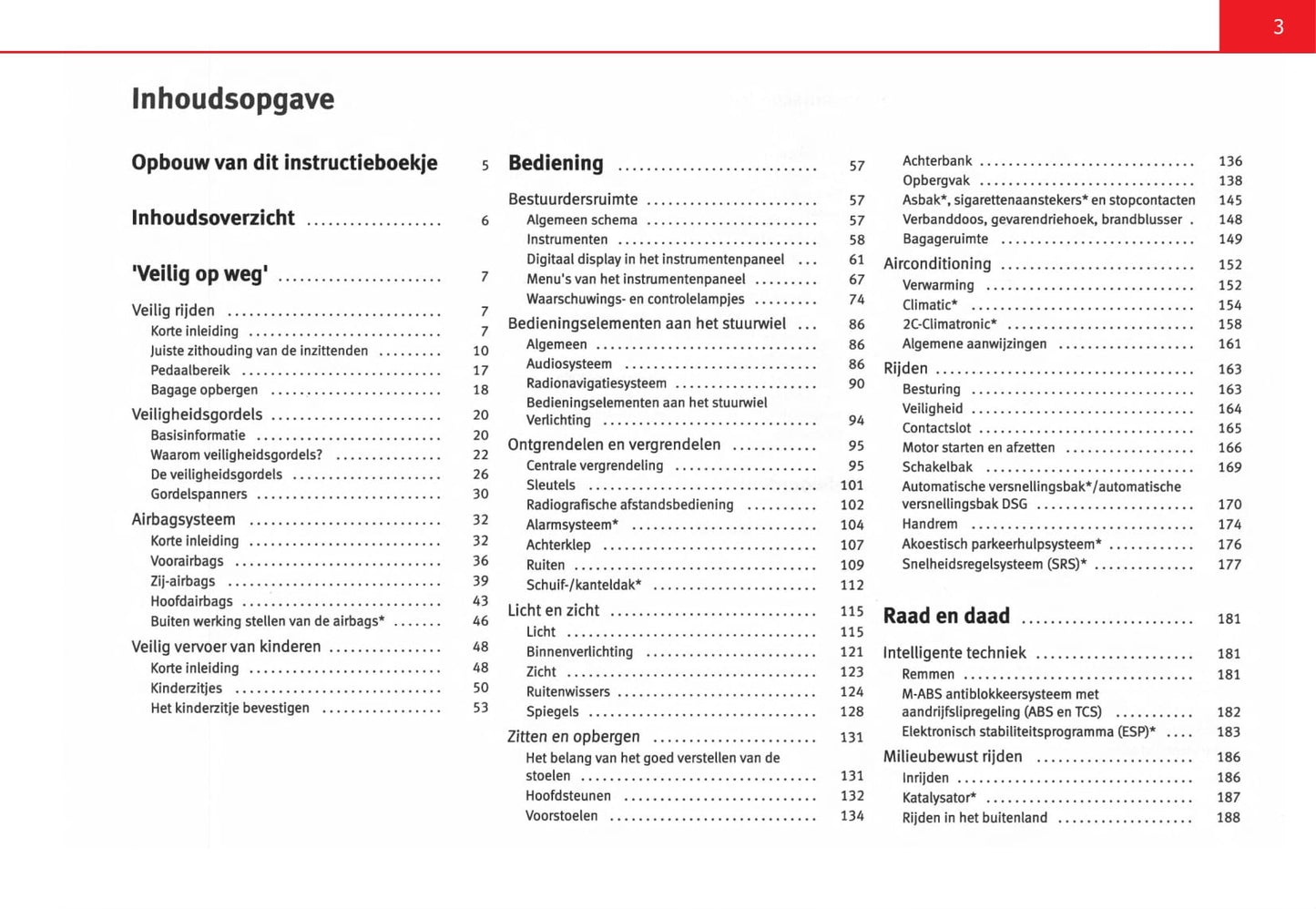 2006-2007 Seat Altea Owner's Manual | Dutch