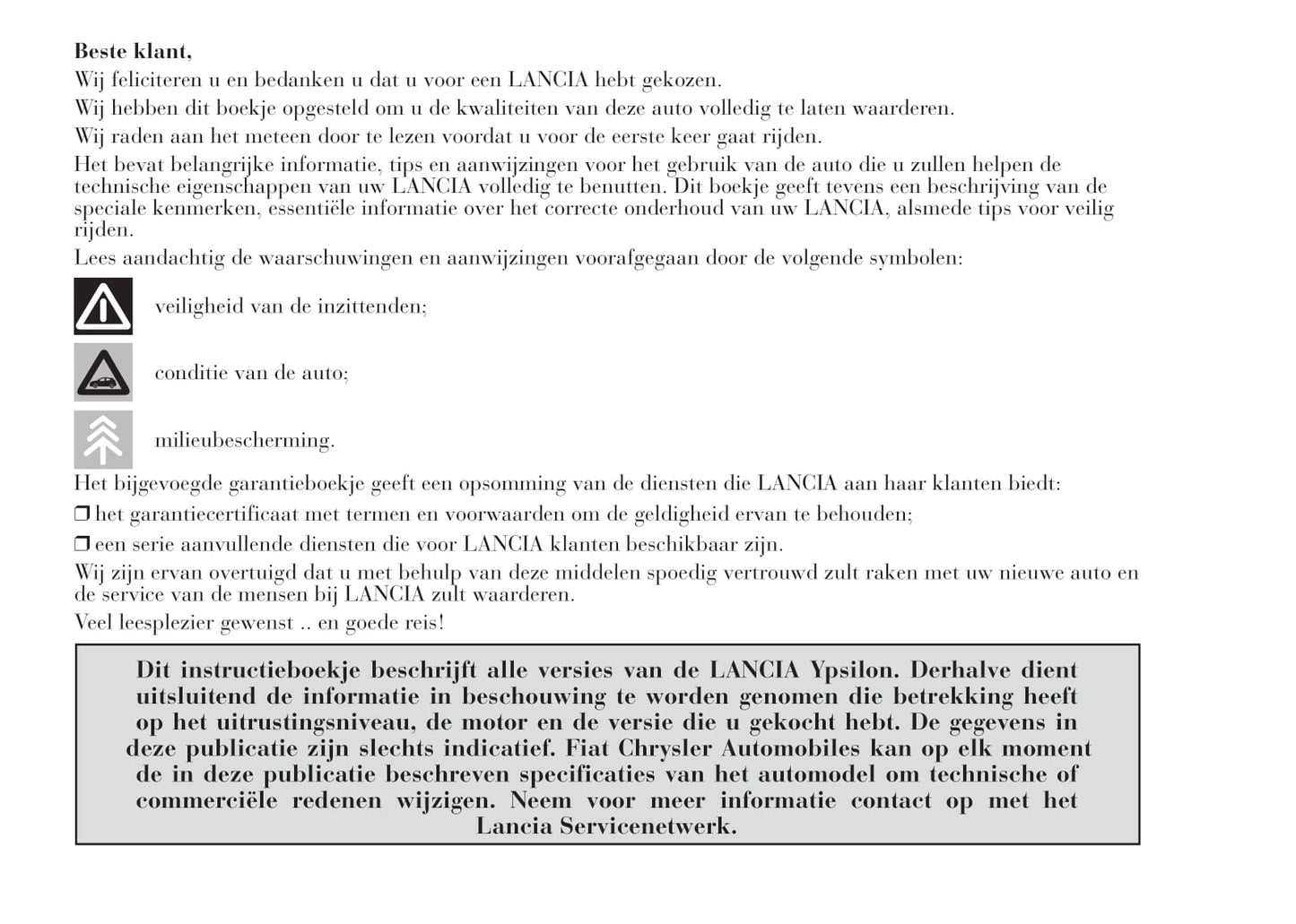 2011-2015 Lancia Ypsilon Owner's Manual | Dutch